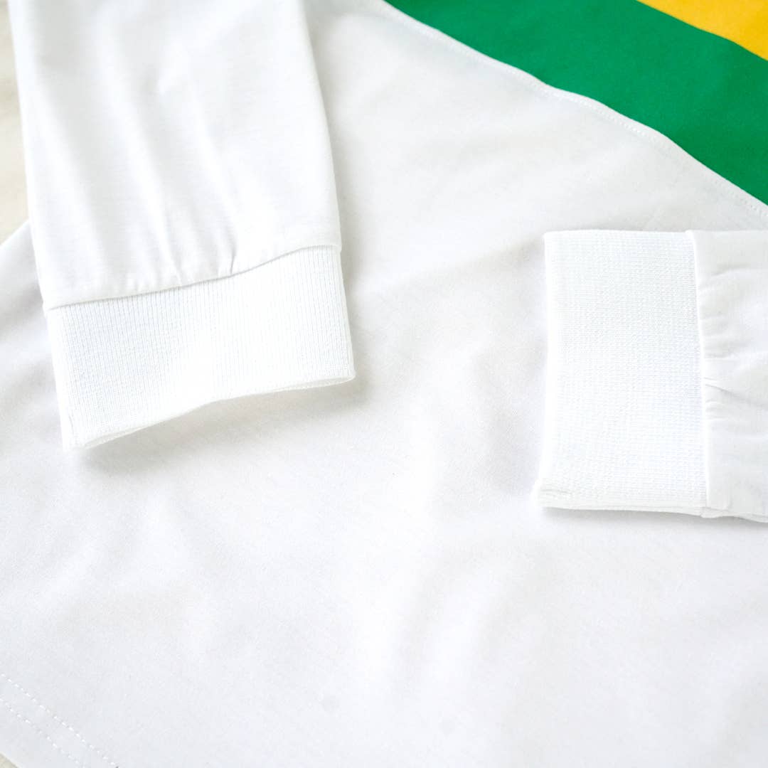 Mardi Gras Polo Long Sleeve Unisex- White
