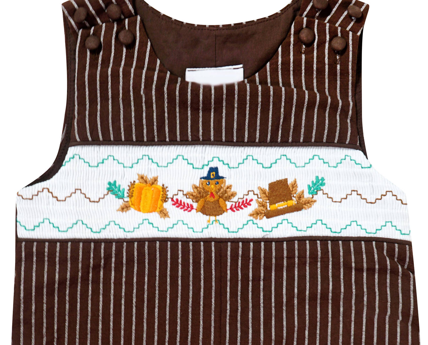 Thanksgiving Turkey Smocked Longall Romper