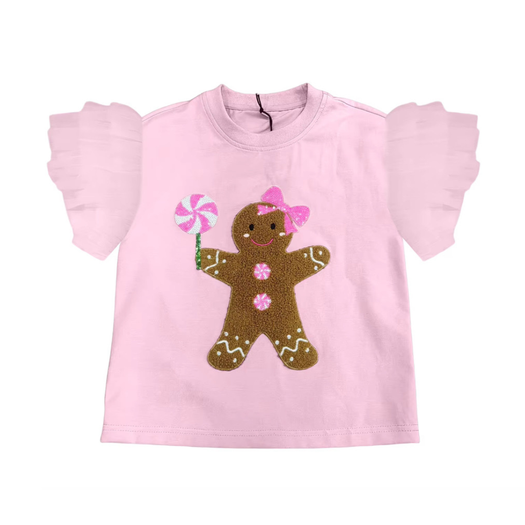 Gingerbread Top with Flutter Sleeves