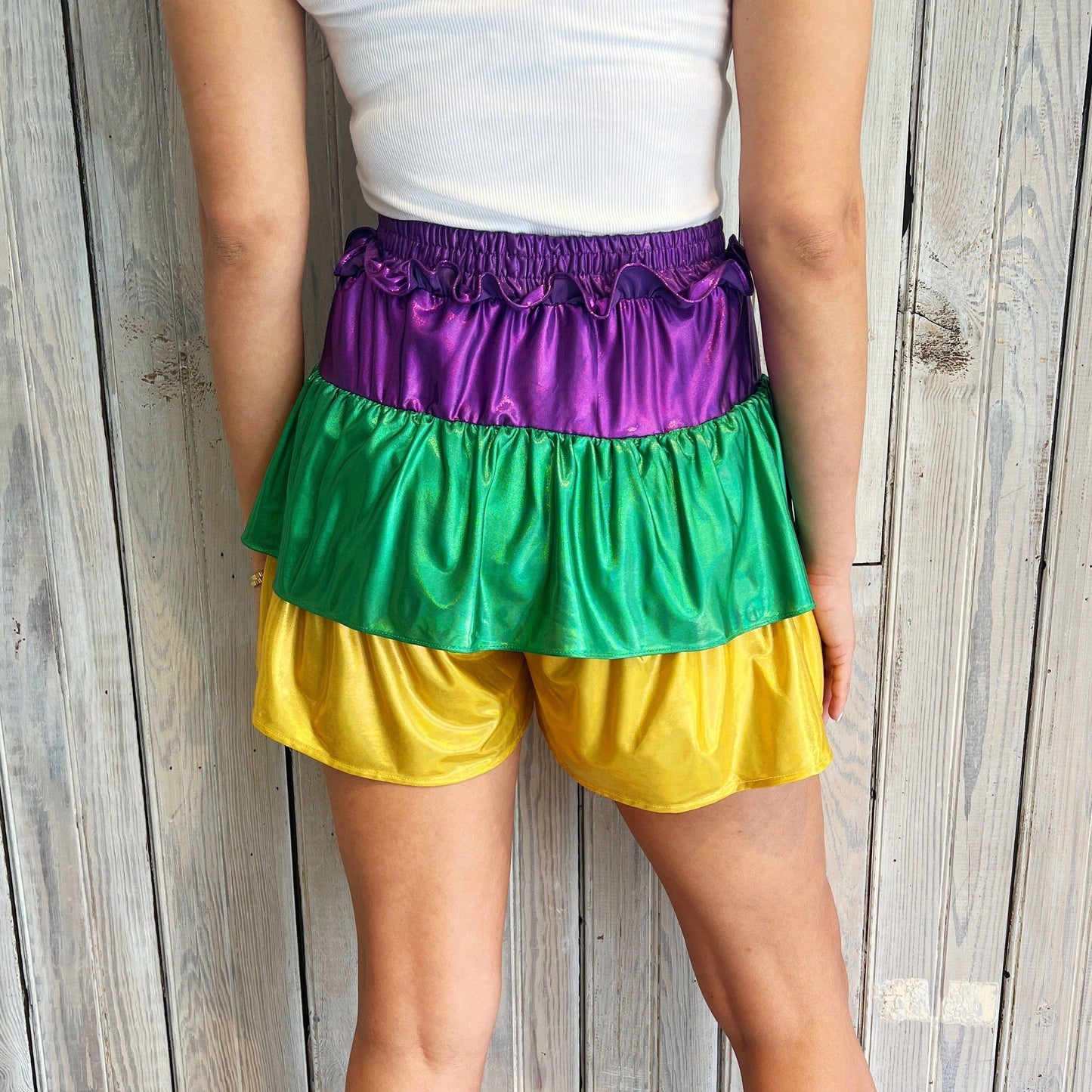 Mardi Gras Metallic Layered Short