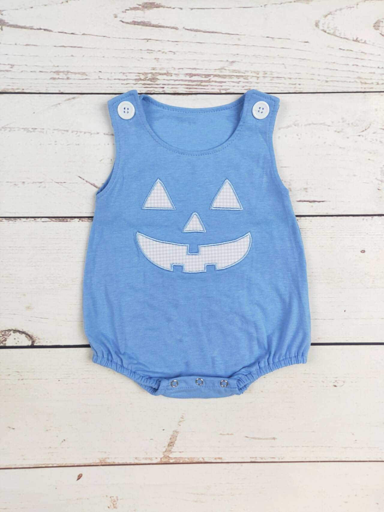 Blue Halloween Appliqué Romper