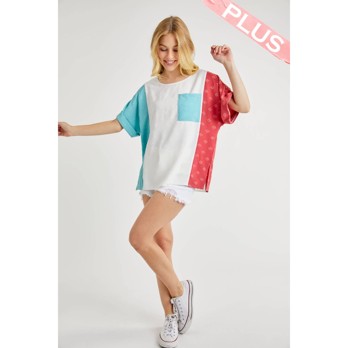 Purple Yellow Color Block Top