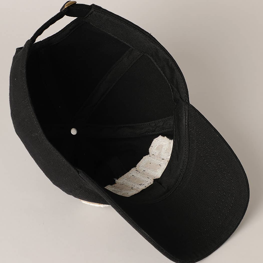 SQUAD Chenille Letter Patch Cotton Baseball Cap- Black