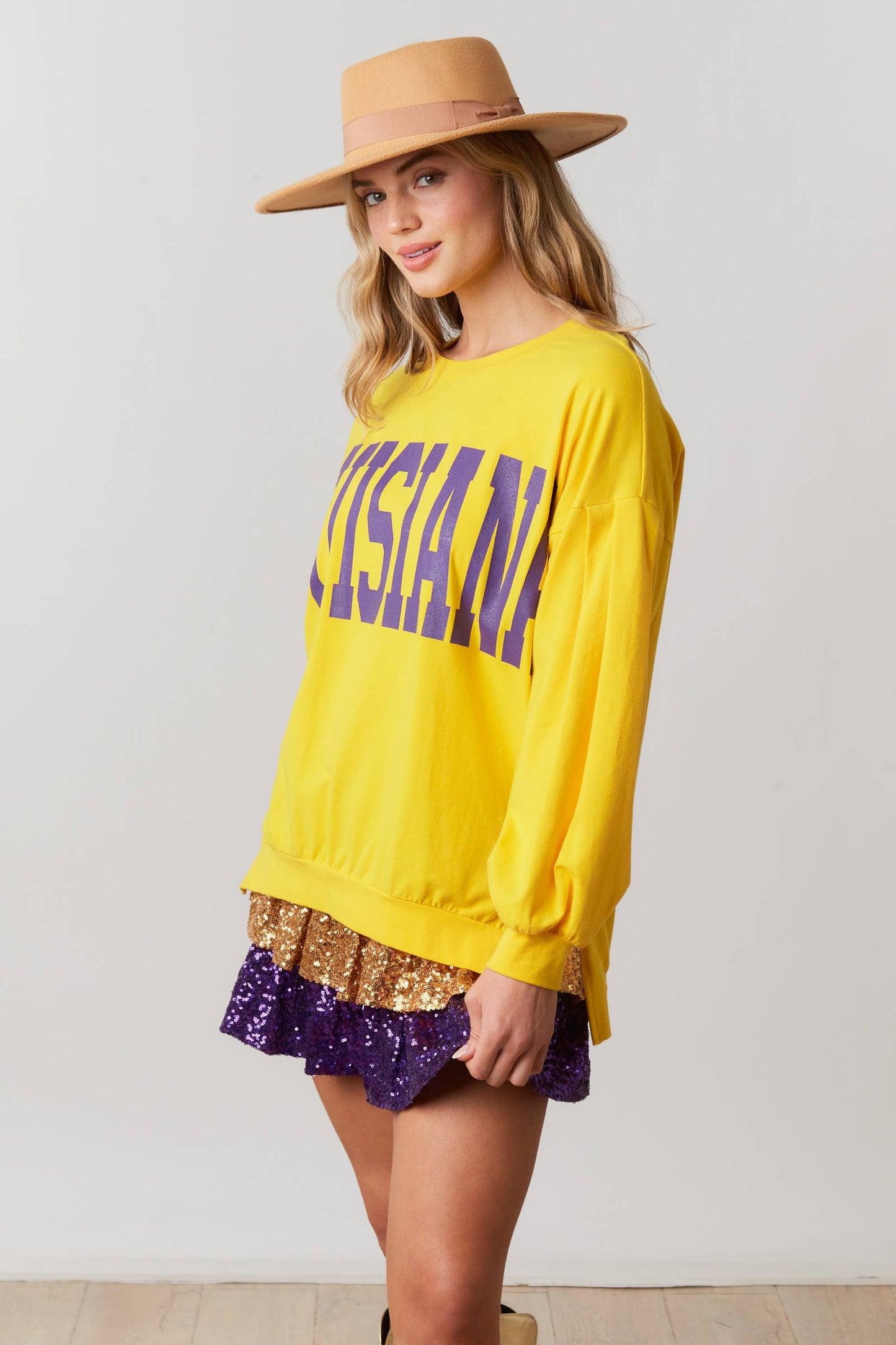 Game Day Sequin Mini Skirt - Maroon/ White