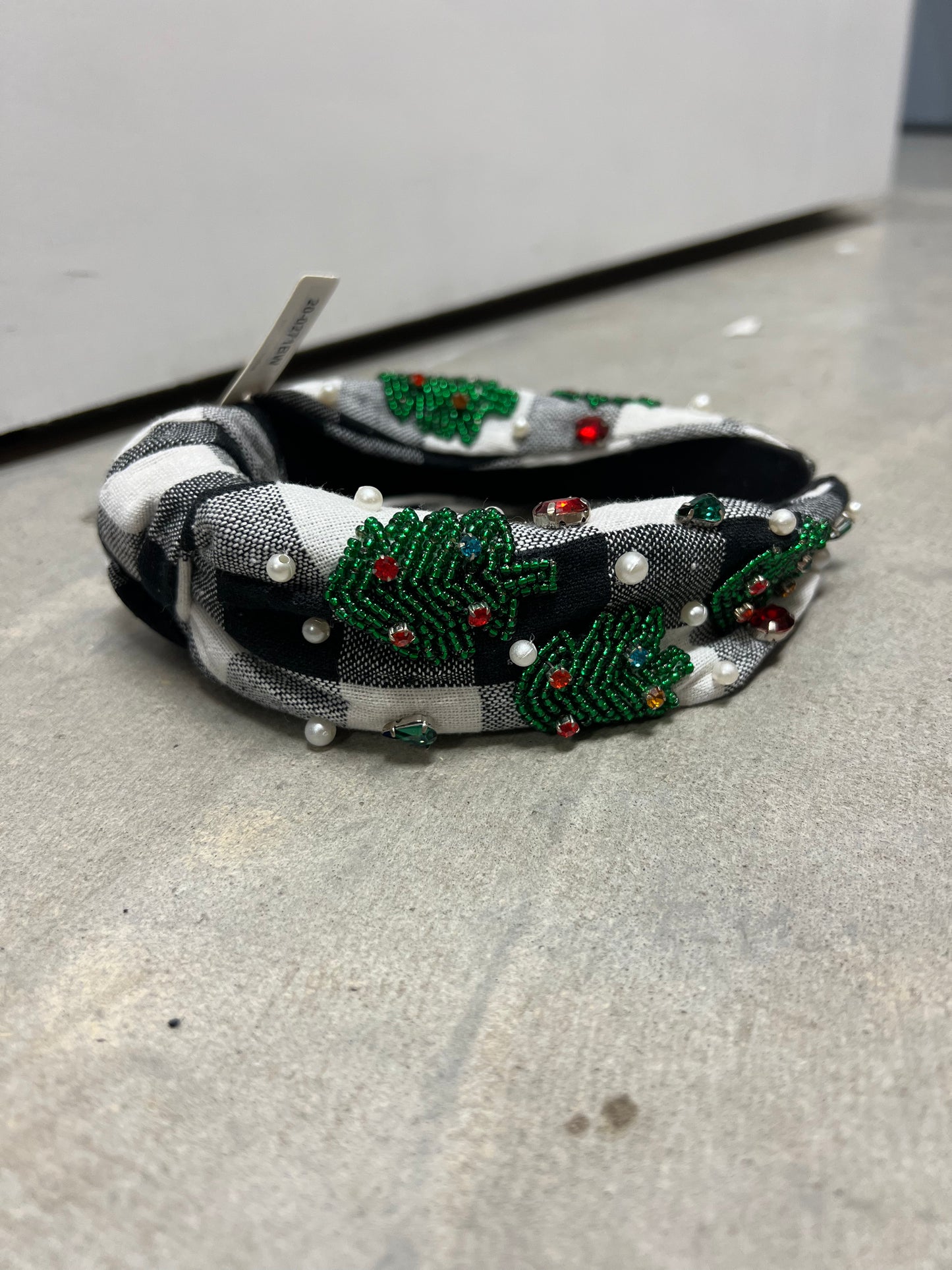 Christmas Tree Seed Bead Stoned Headband