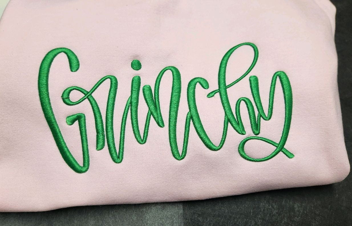 3D Foam Green Grinchy/Light Pink Sweatshirt