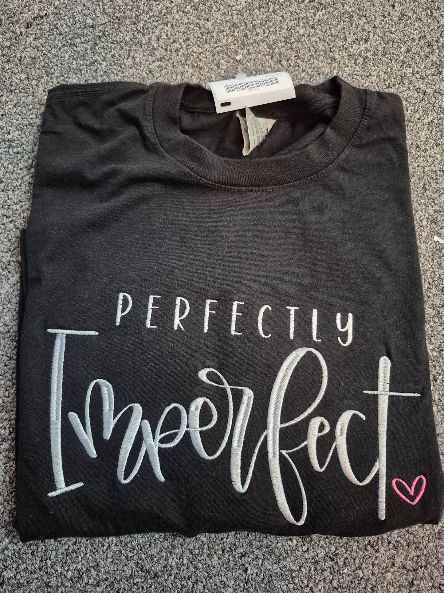 Perfectly Imperfect Embroidered Port and Company T-Shirt