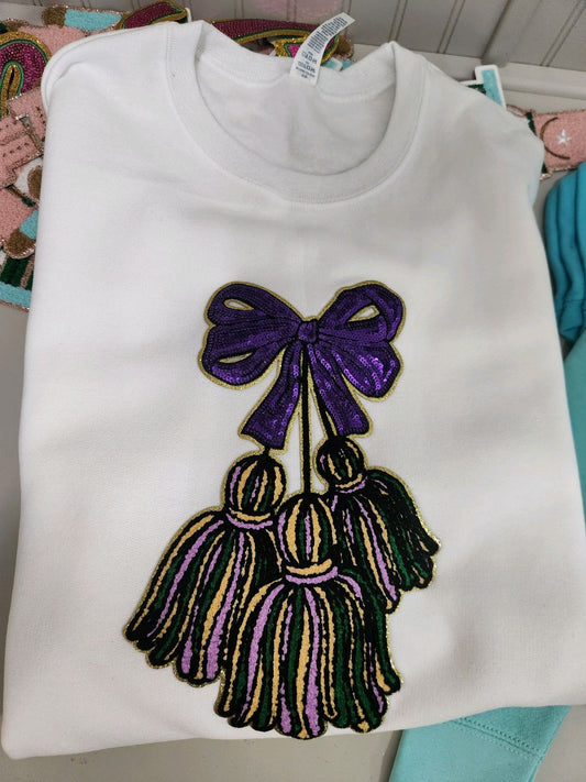Mardi Gras Tassel Patch Sweatshirt