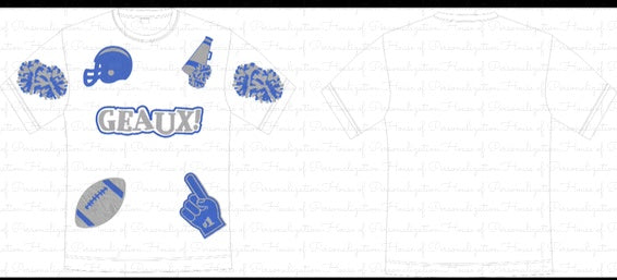 Royal/Silver Let's Geaux Gameday Sequin Tee