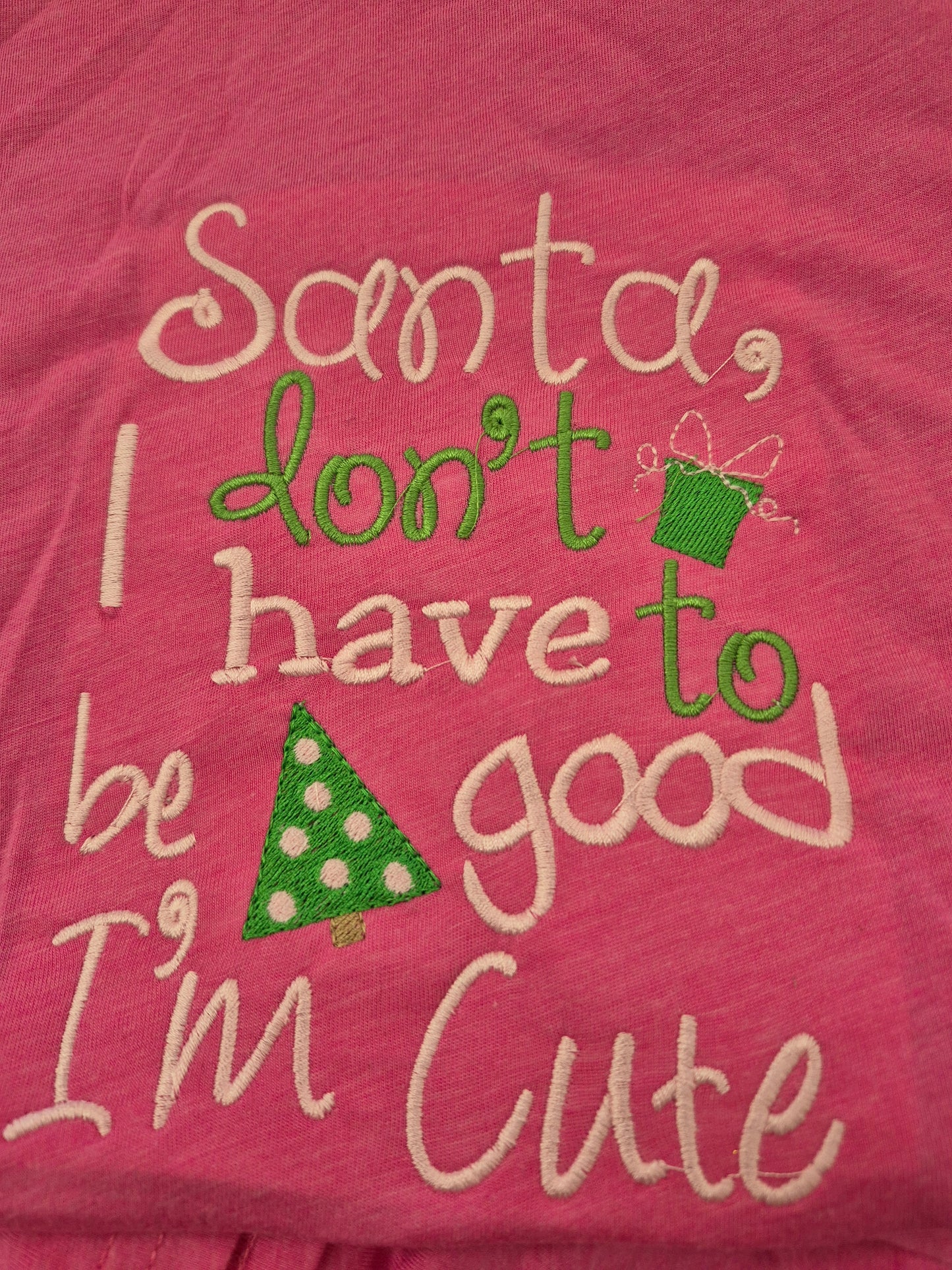 Santa I Don’t Have To Be Good Embroidered TShirt