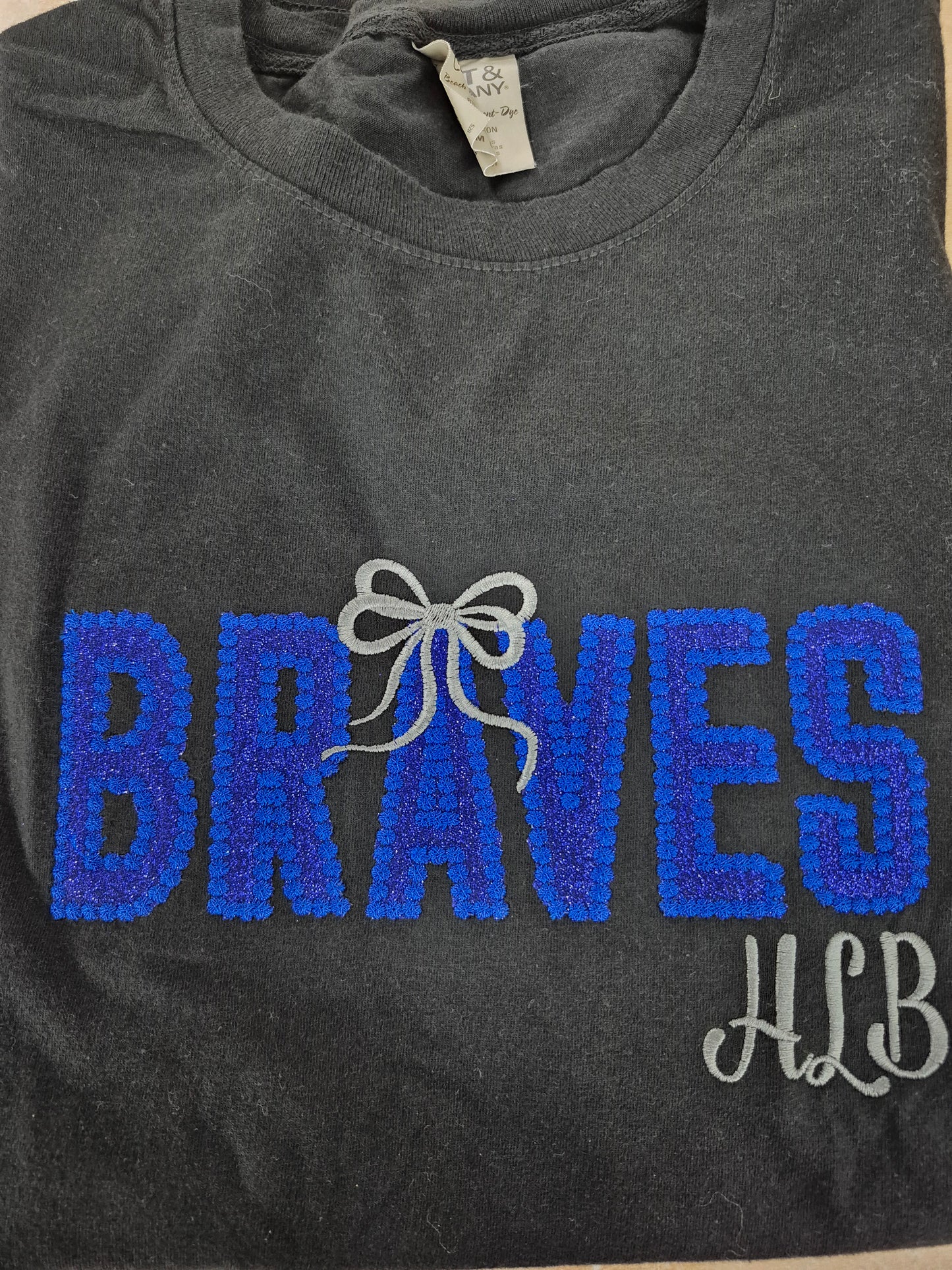 Braves- Bubble Stitched Mascot with Bow