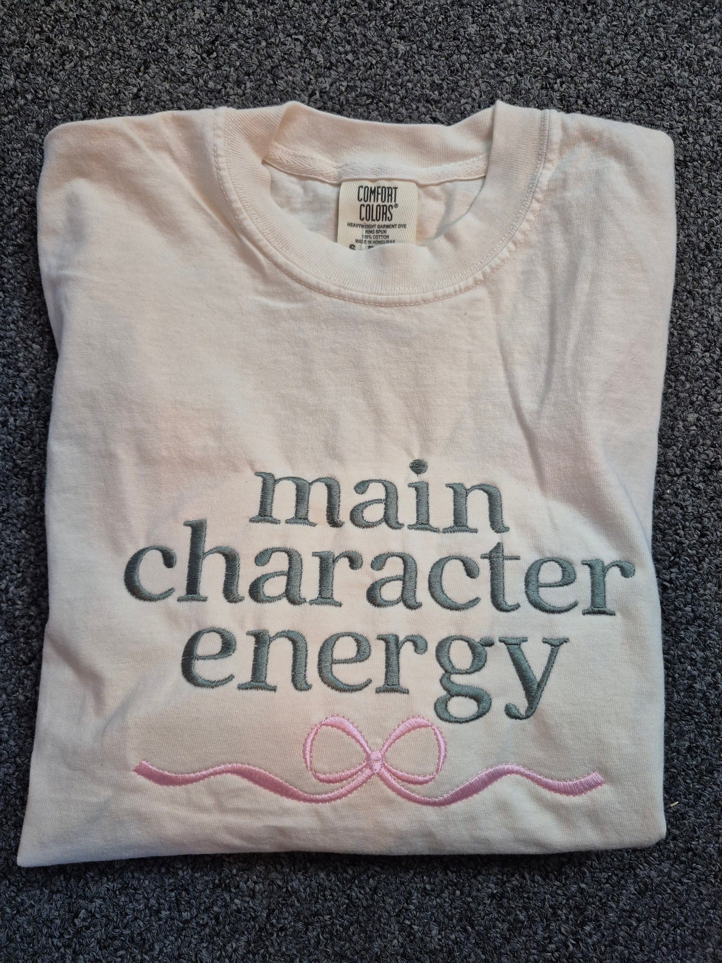 Main Character Energy Embroidered Comfort Colors T-Shirt