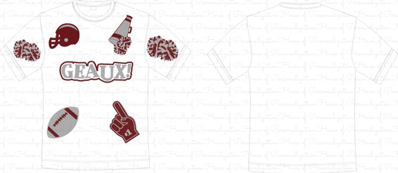Maroon/Silver Let's Geaux Gameday Sequin Tee