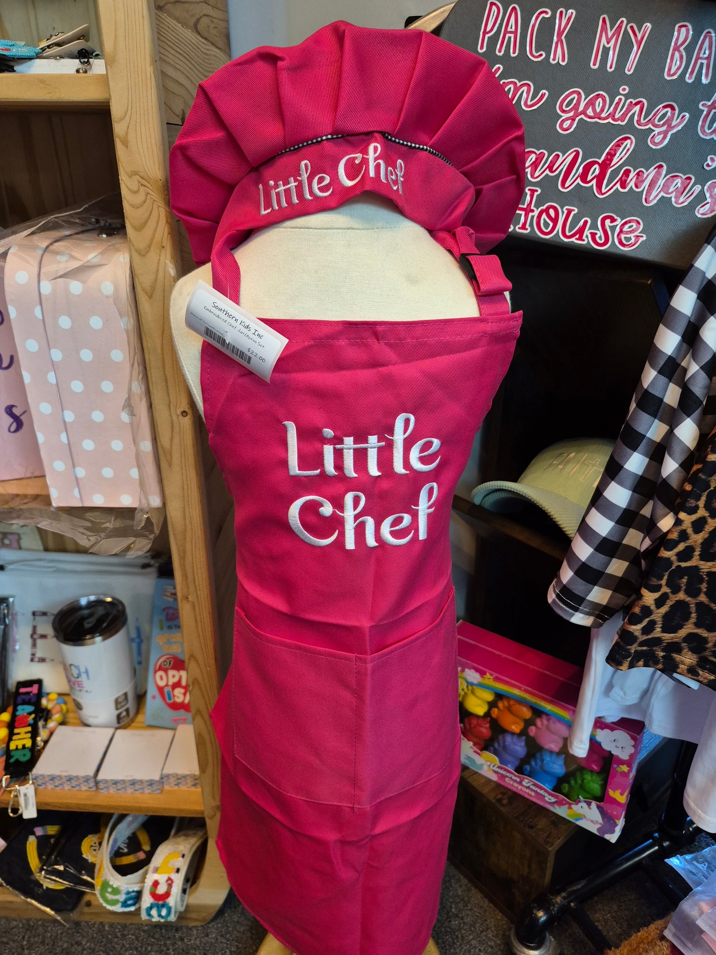 Embroidered Chef Hat Apron Set