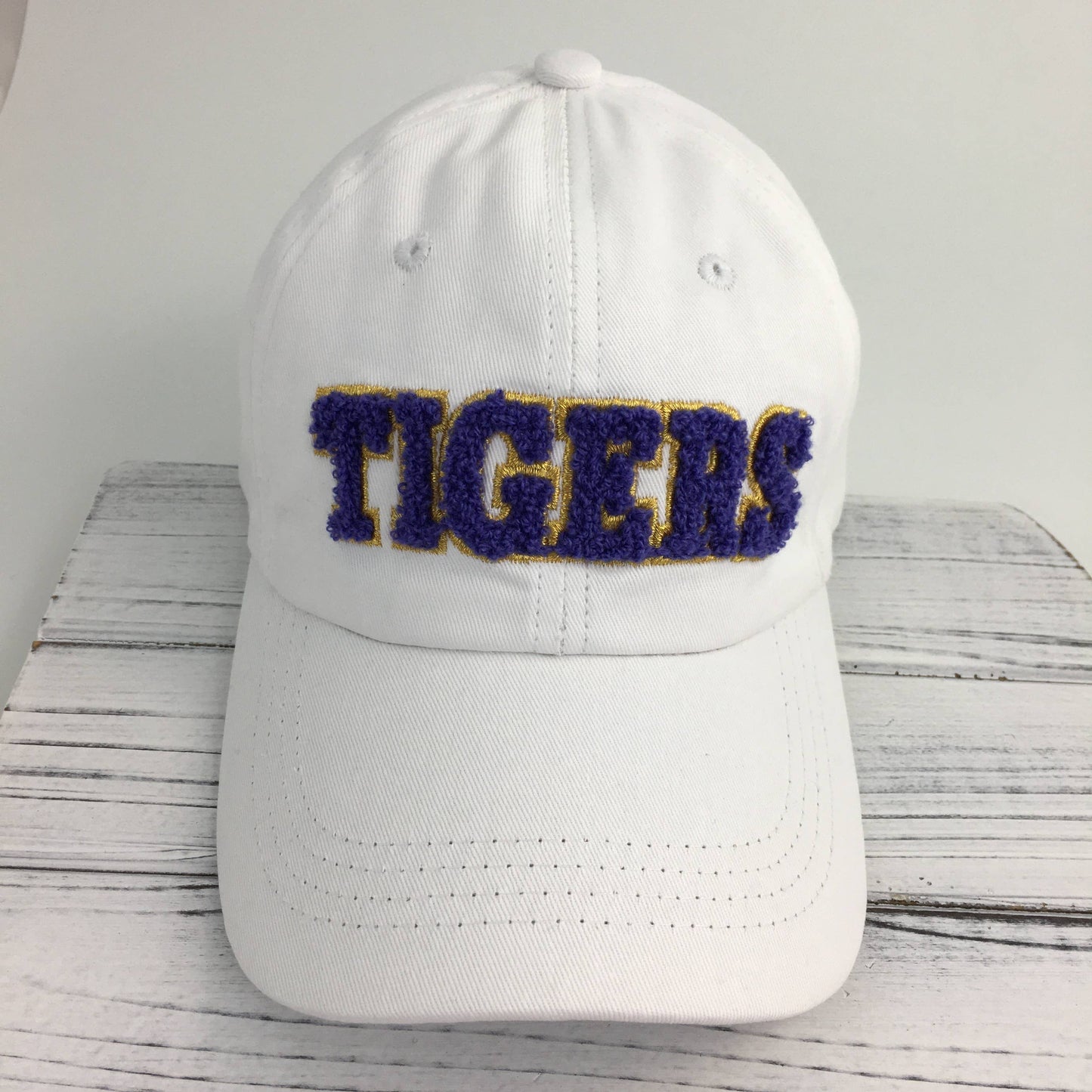 Tigers Chenille Hat/Cap- White