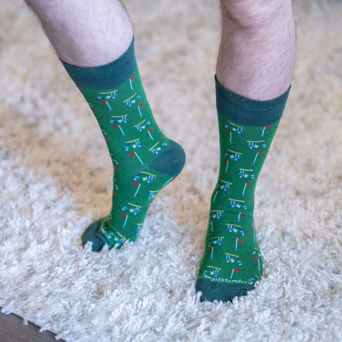 Men's Above Par Socks Green/Red/Yellow One Size