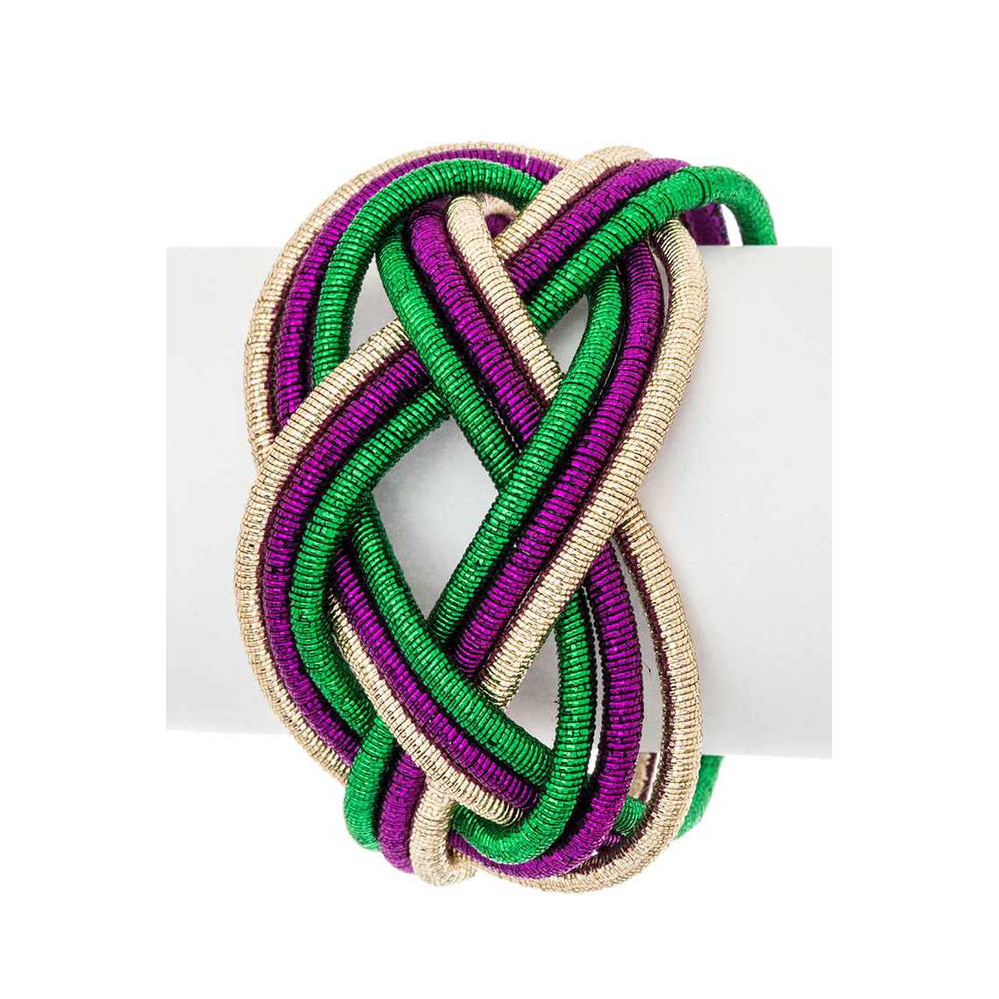 Mardi Gras Metallic Weaved Magnetic Bracelet