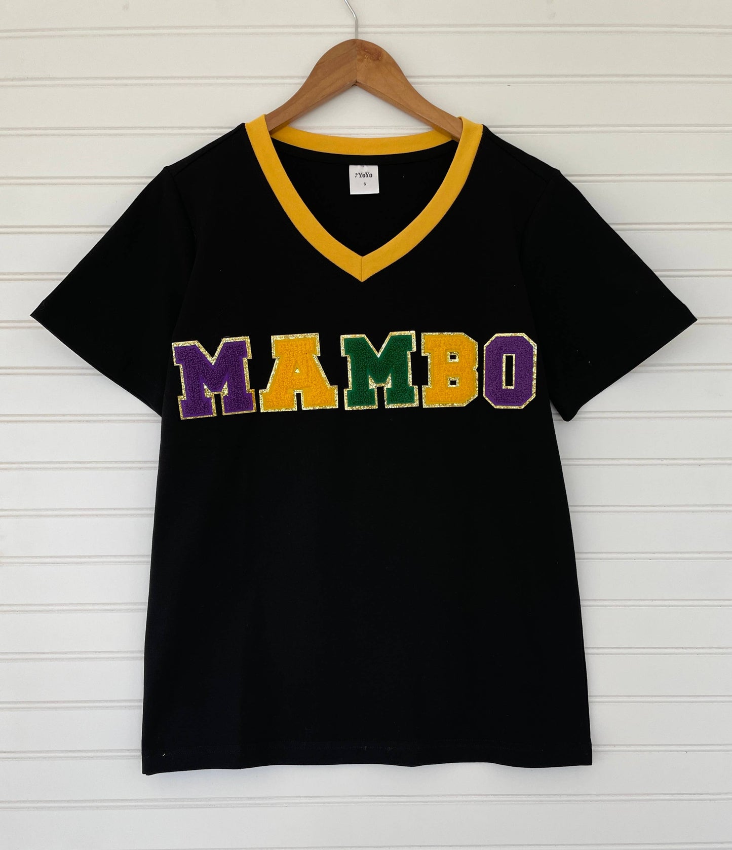 Mardi Gras Mambo Chenille Shirt- Black