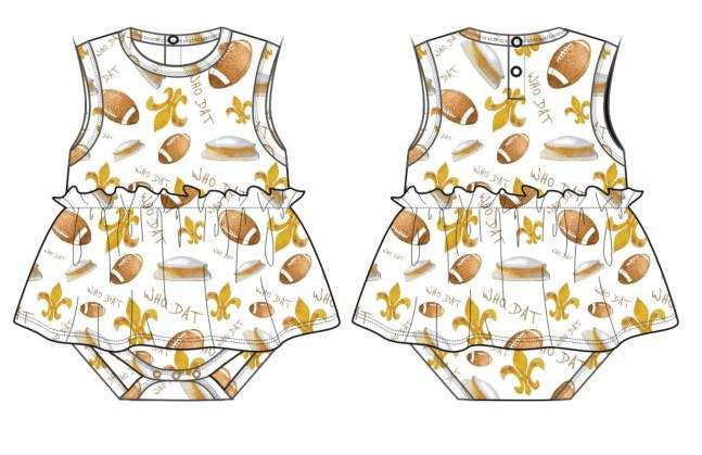 Who Dat Football Skirted Romper
