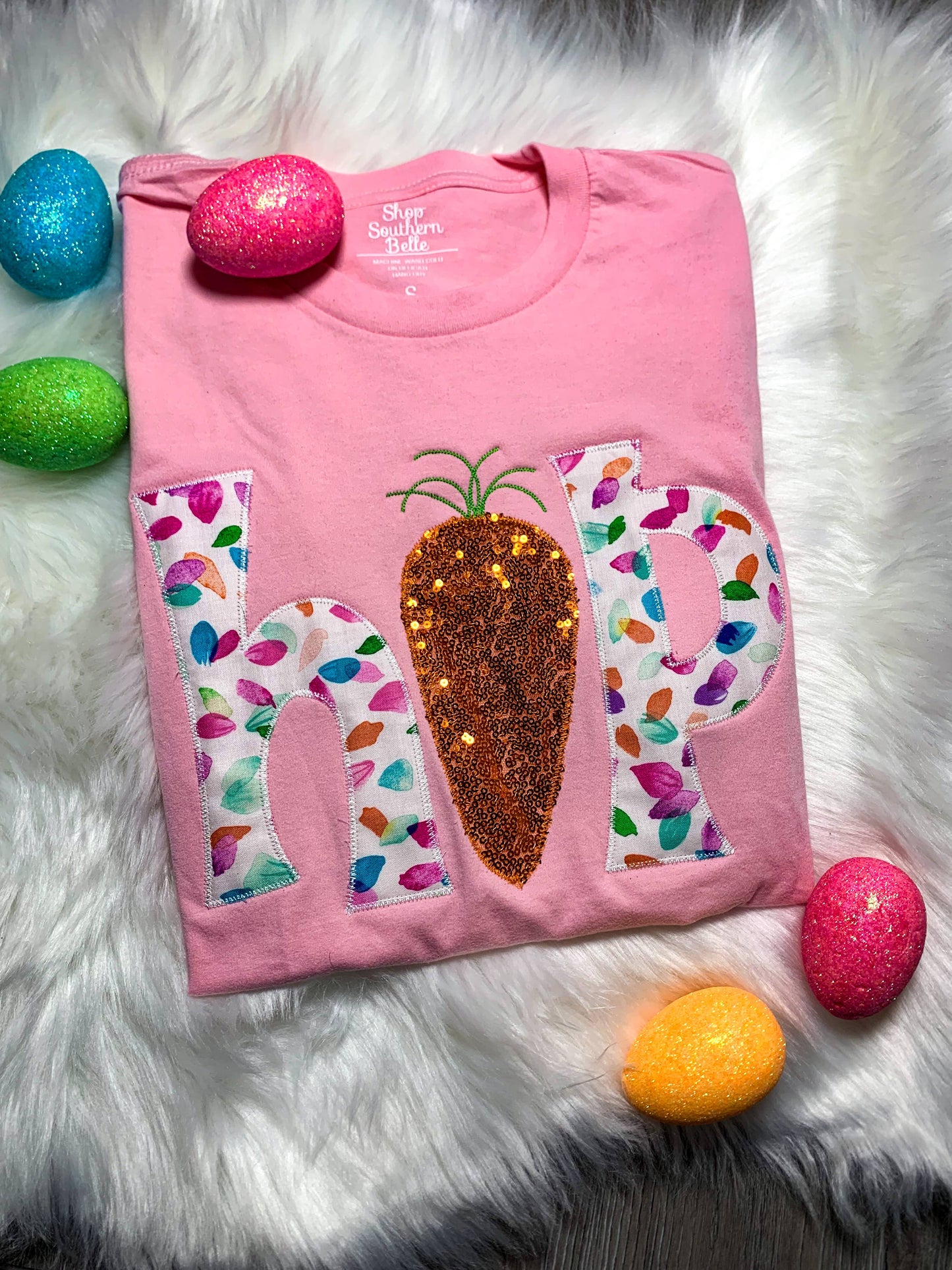 Easter Hip Bunny Handmade Short Sleeve T