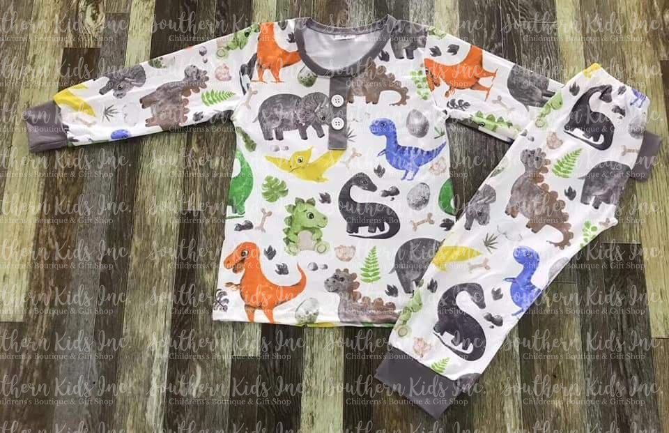 Dinosaur Long Sleeve Shirt and Pants Set