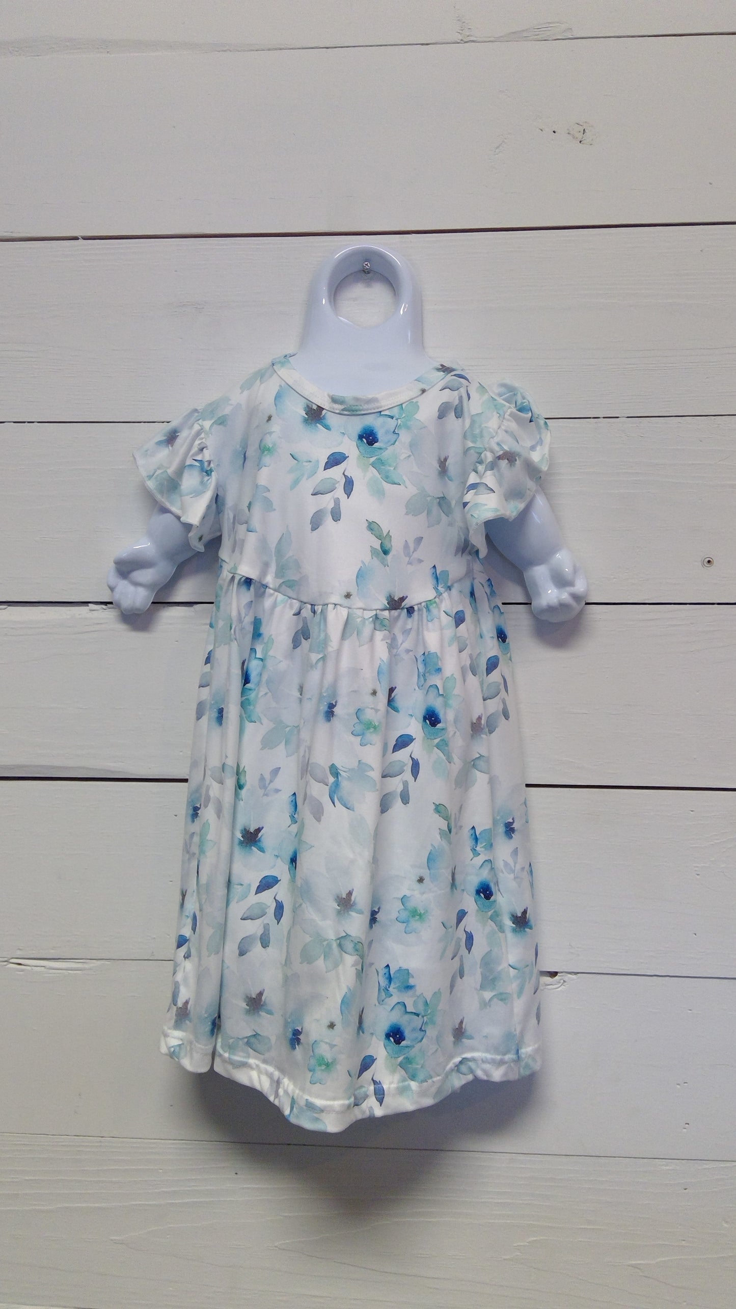 Blue and Green Floral Dress