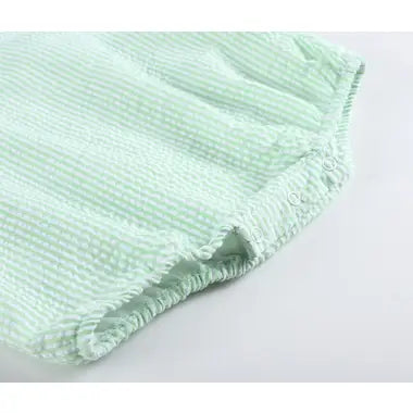 Classic Green Seersucker Bubble Romper