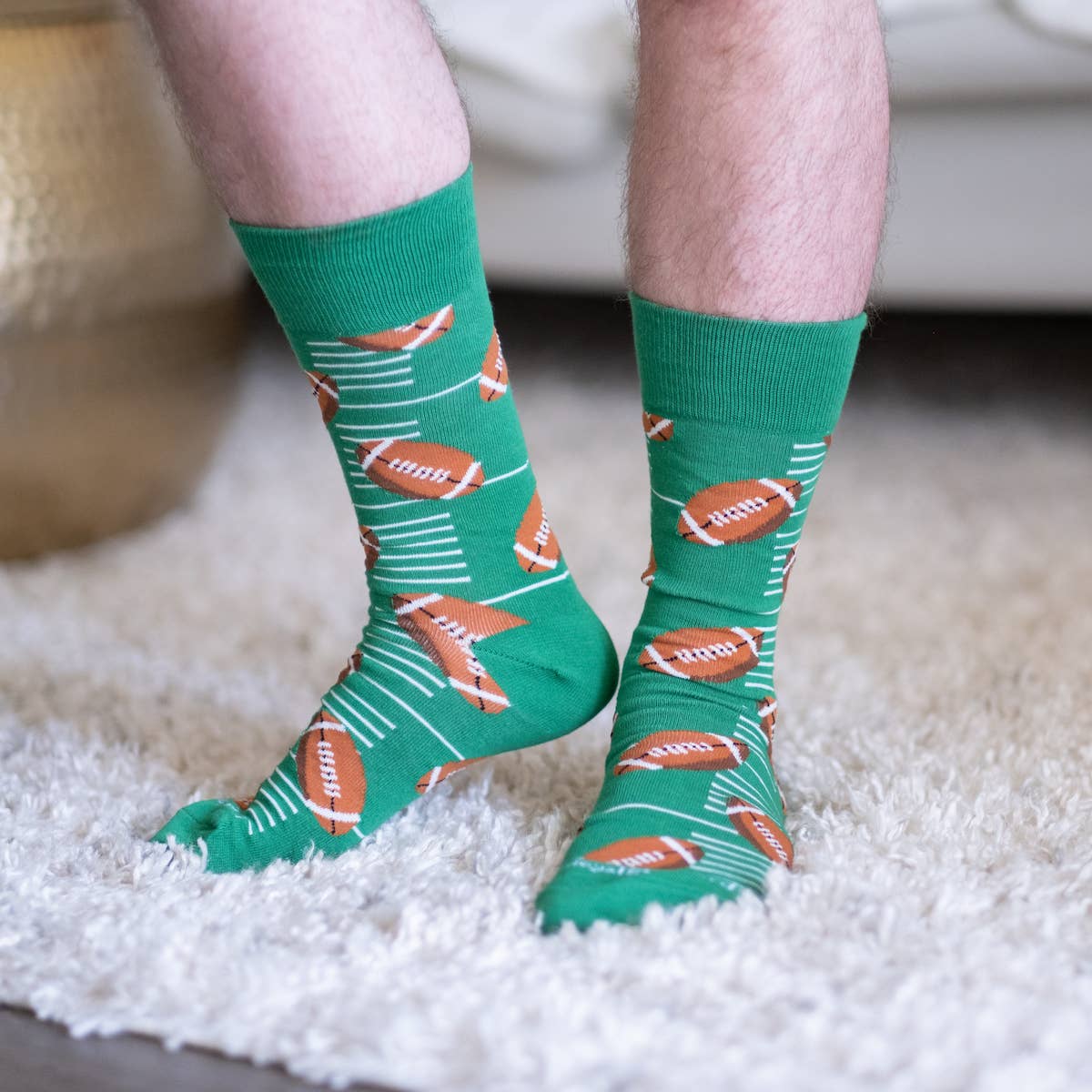 Men's Football Socks Green/Brown One Size