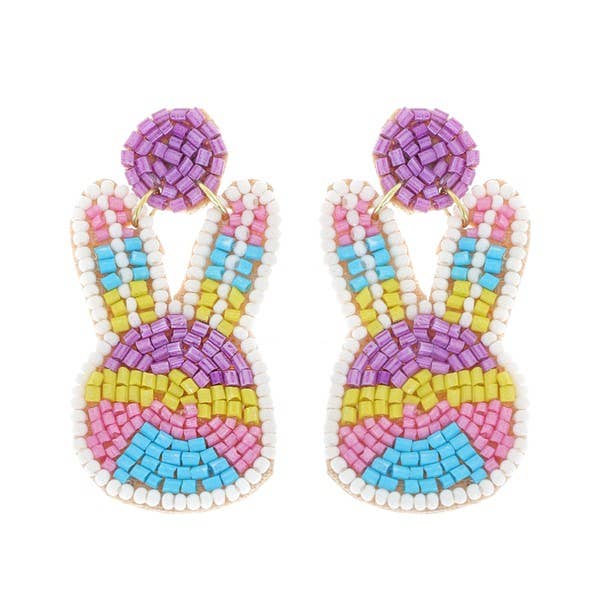 Bunny Seed Bead Earrings- Multicolor