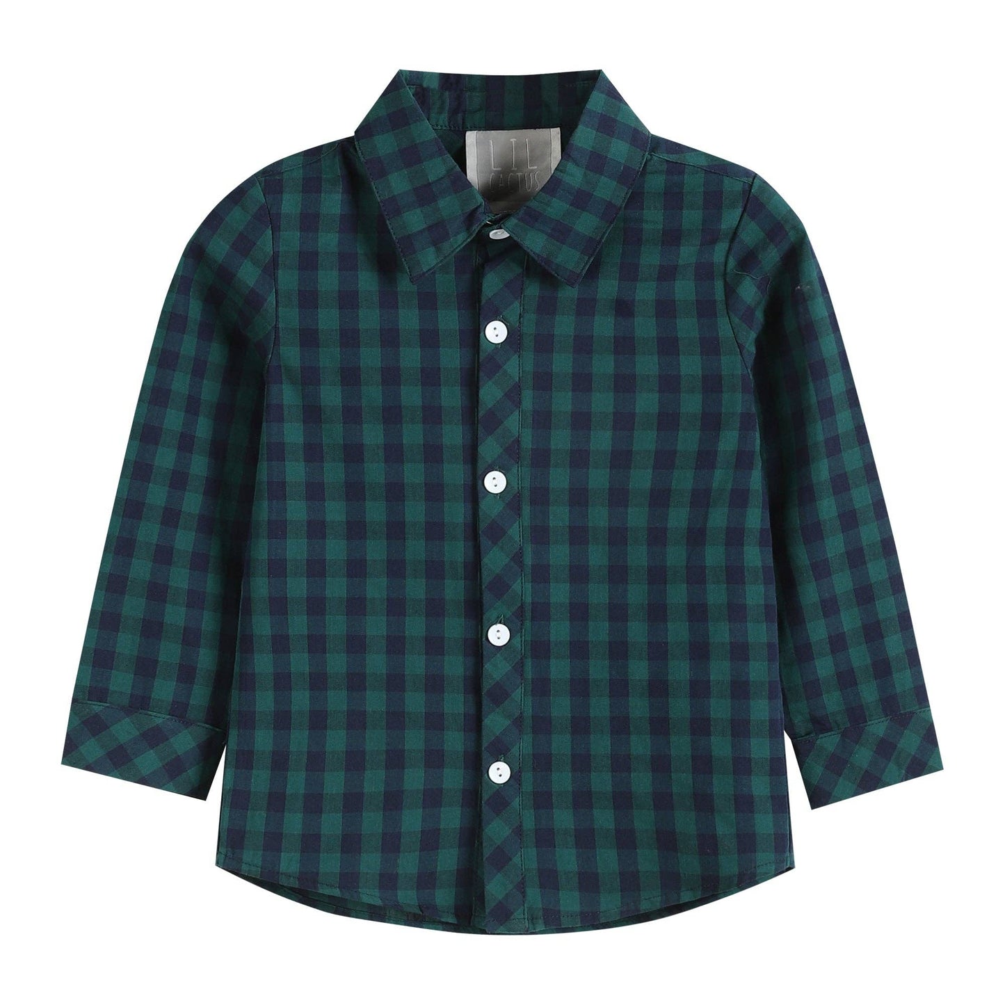 Blue and Green Gingham Baby Boy Dress Shirt