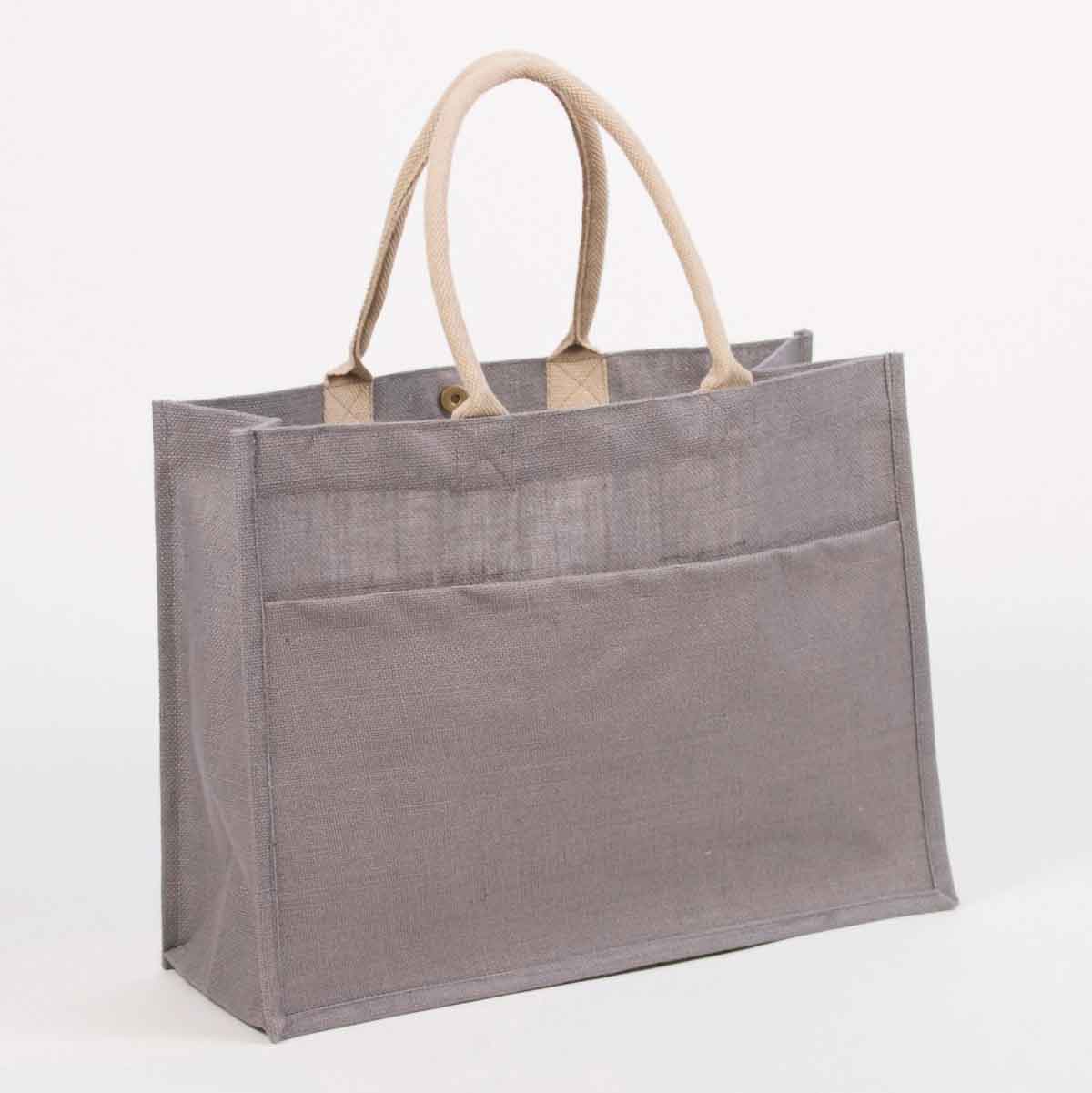 Jute Pocket Tote 19x14x7.5