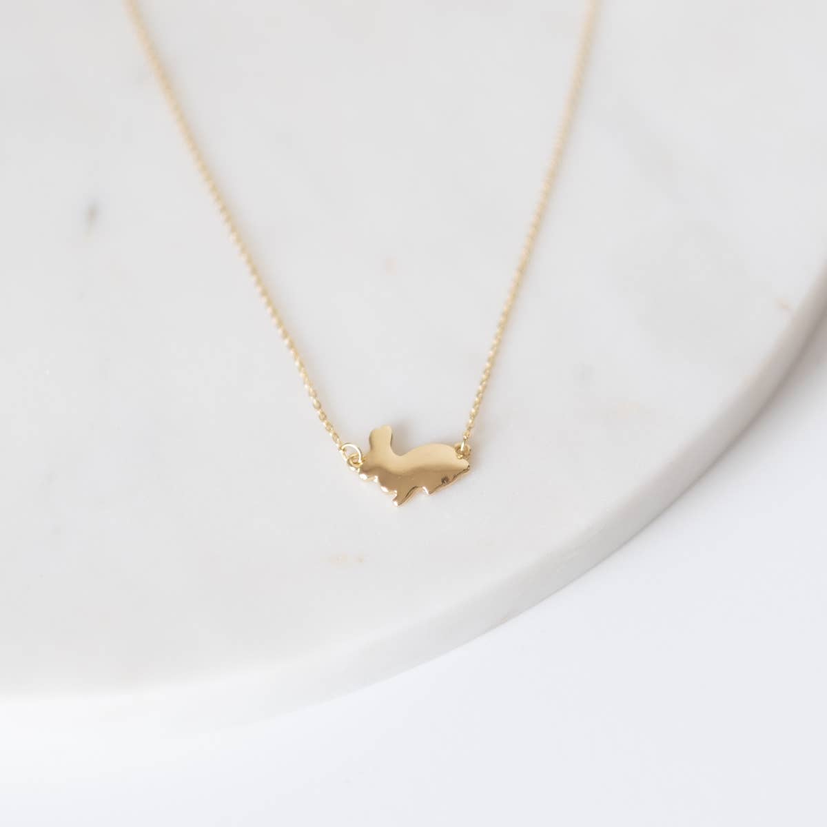 Bunny Necklace Gold 18"