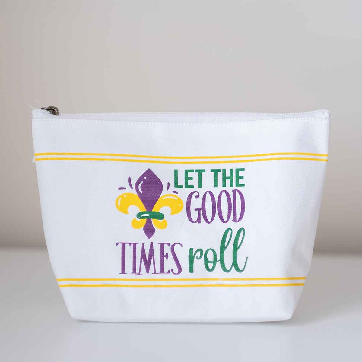 Good Times Roll Shore Cosmetic White/Purple/Green/Yellow 10.25x6.75x3