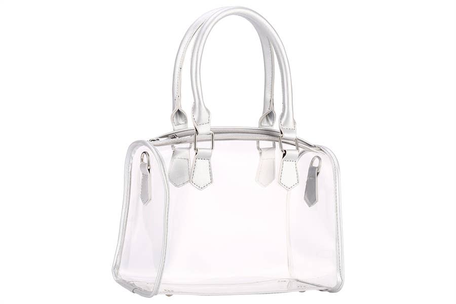 Clear Satchel Ladies Handbag - Silver
