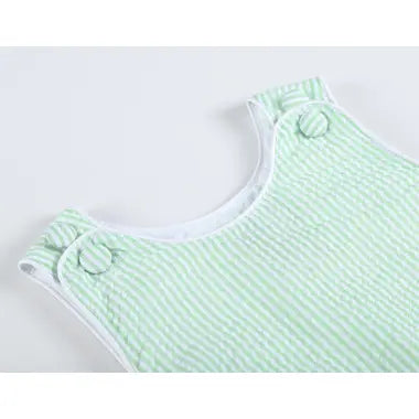 Classic Green Seersucker Bubble Romper