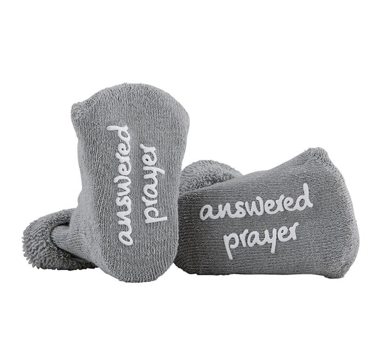 Answered Prayer Gray Socks