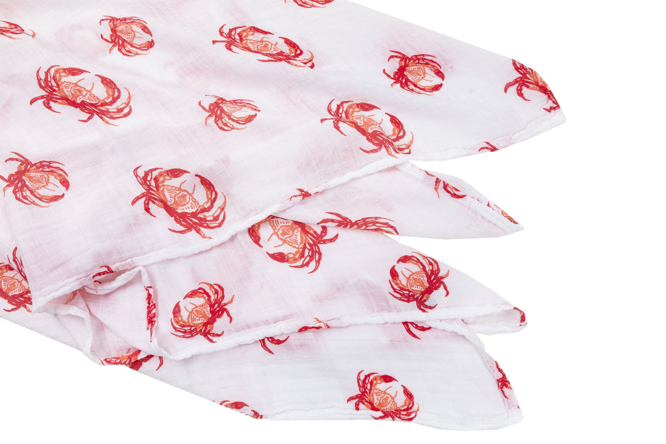 Pink Crab Swaddle Blanket