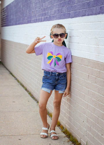 Mardi Bows and Pearls Tee Youth & Adult