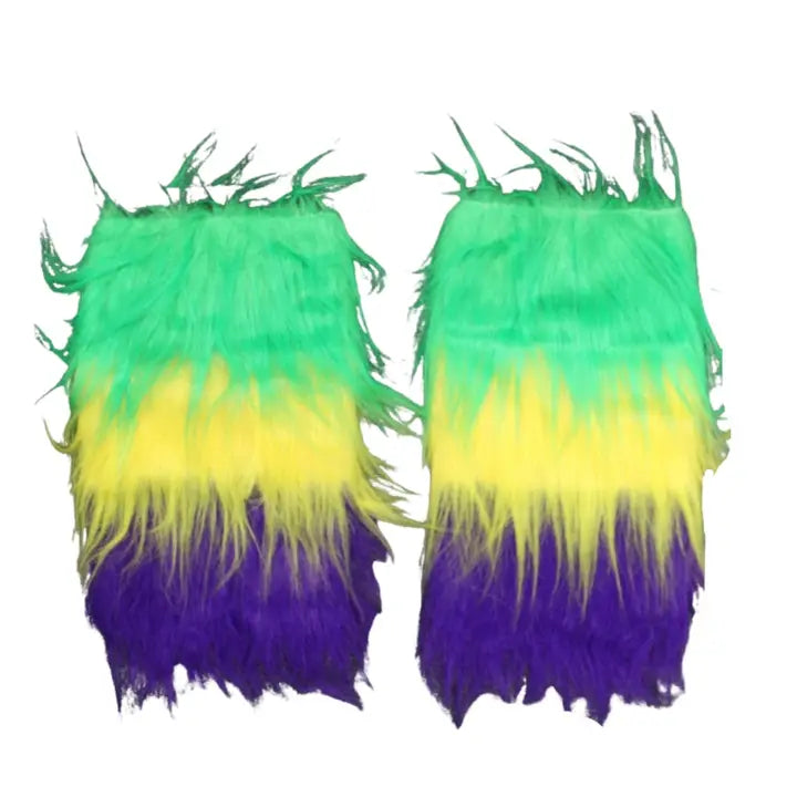 Mardi Gras Fuzzy Leg Warmers (Pair)