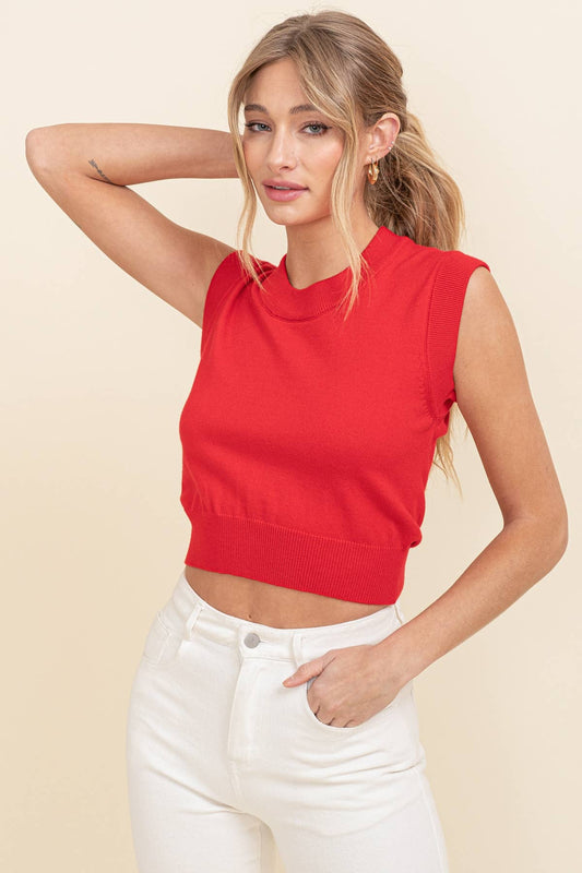 Rib Neck Knit Sweater