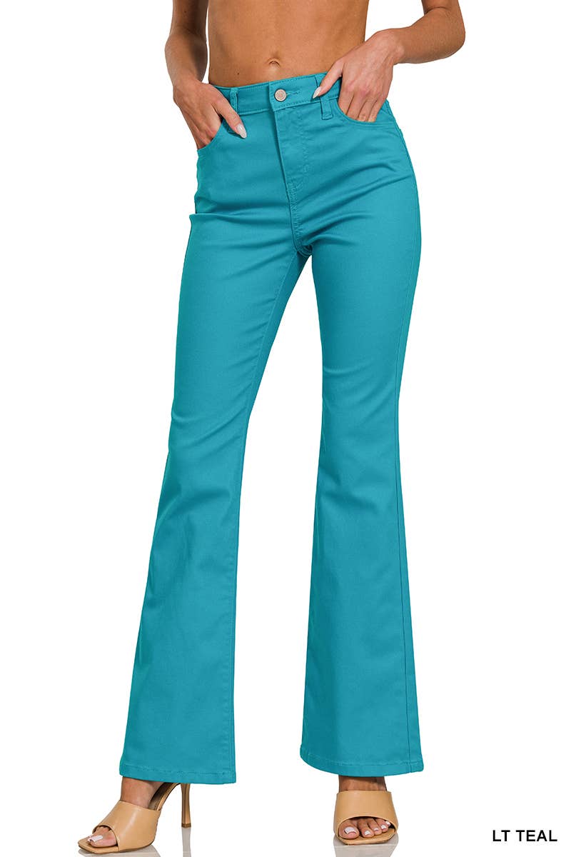 High Rise Bootcut Color Denim Pants