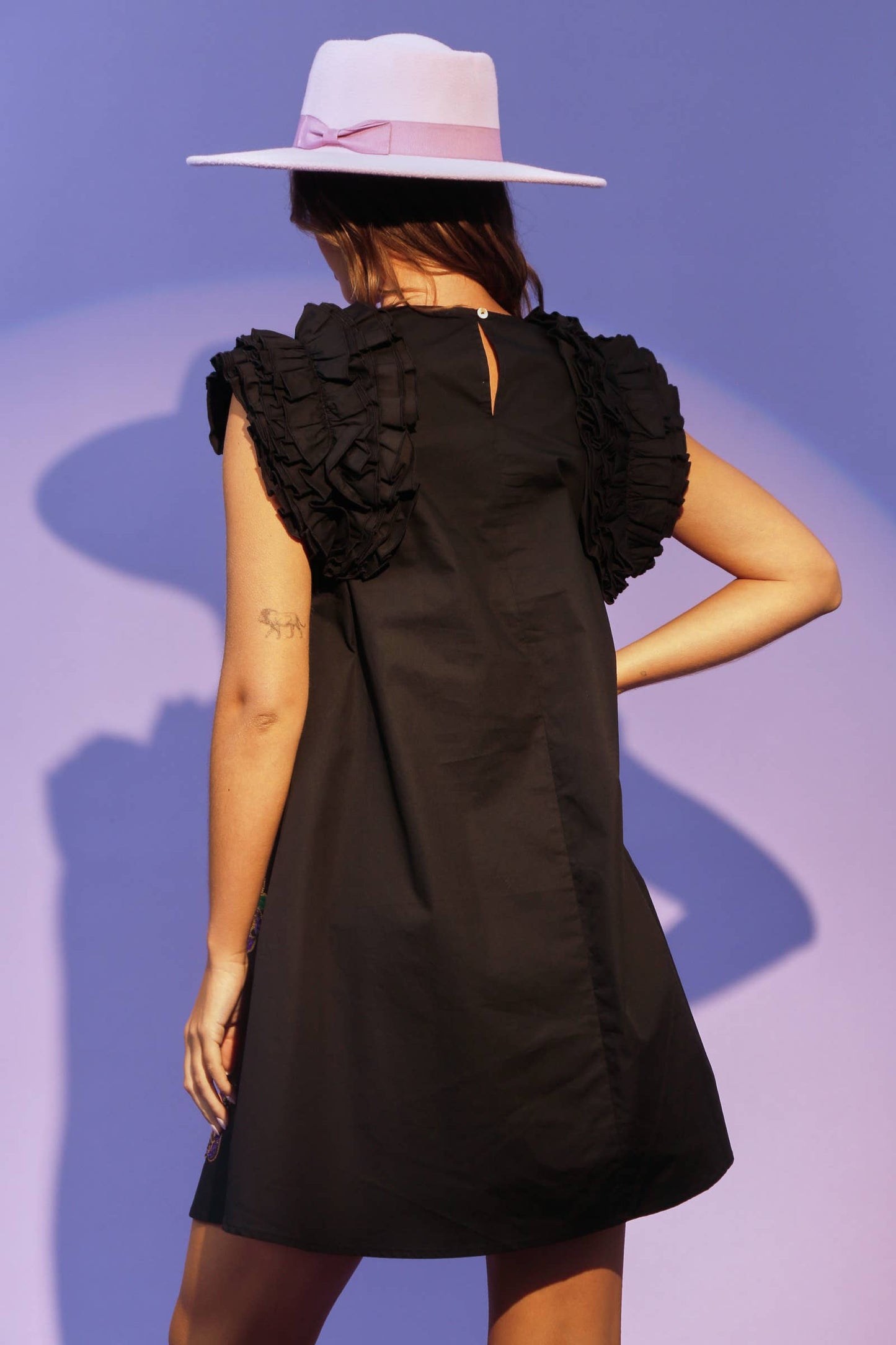 Mardi Gras Masks Sequin Fleur De Lis Mini Dress - Black