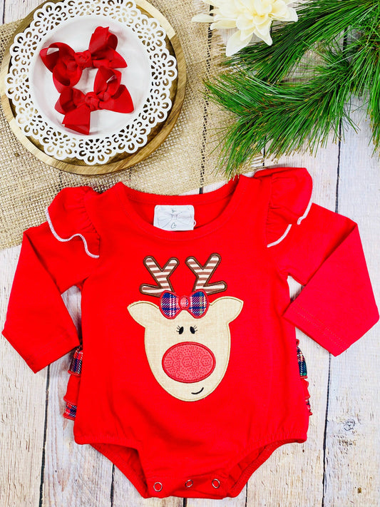 Classic Rudolf Infant Girls Romper