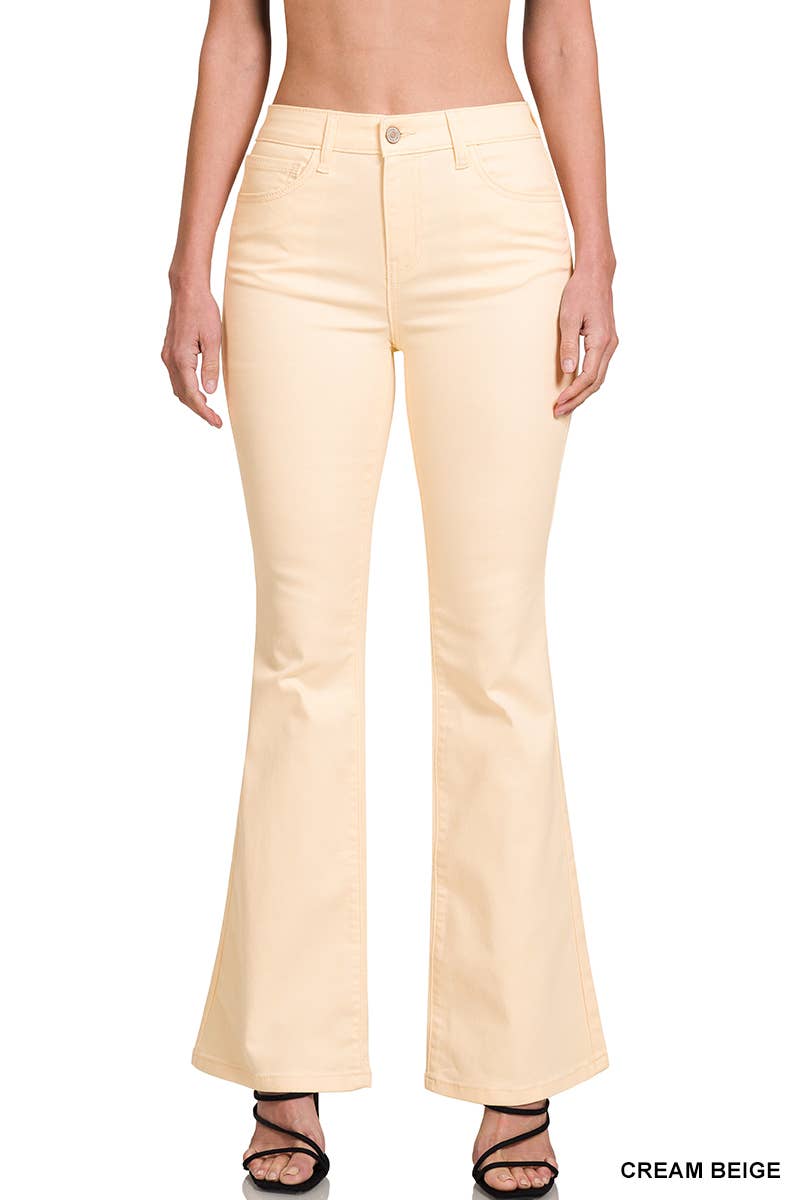 High Rise Bootcut Color Denim Pants
