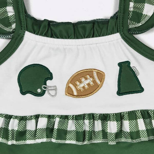 Team Spirit Baby Romper-Green Embroidery