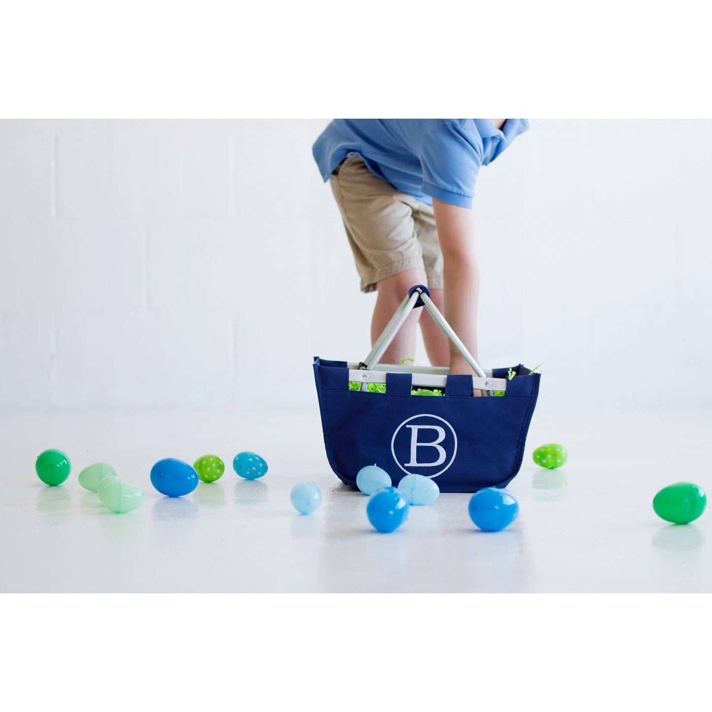 Navy Mini Market Tote Embroidered