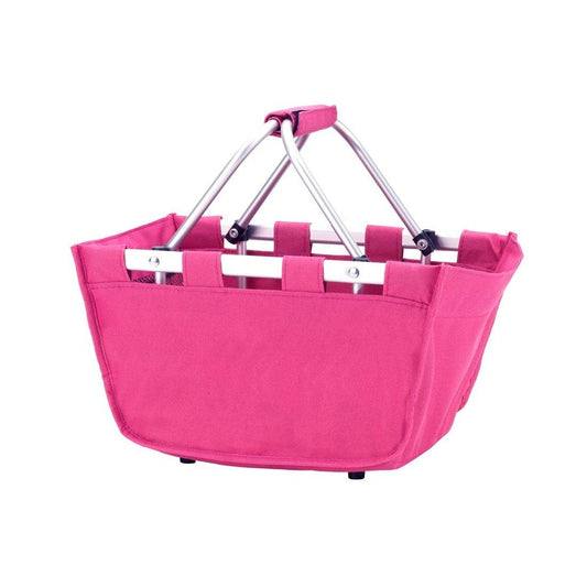 Hot Pink Mini Market Tote Embroidered