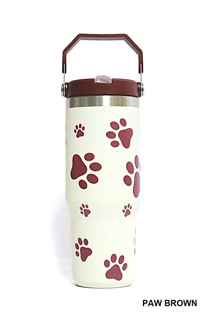 Mardi Gras Swirl 30 OZ STAINLESS STEEL FLIP STRAW TUMBLER- MARDI GRAS SWIRL