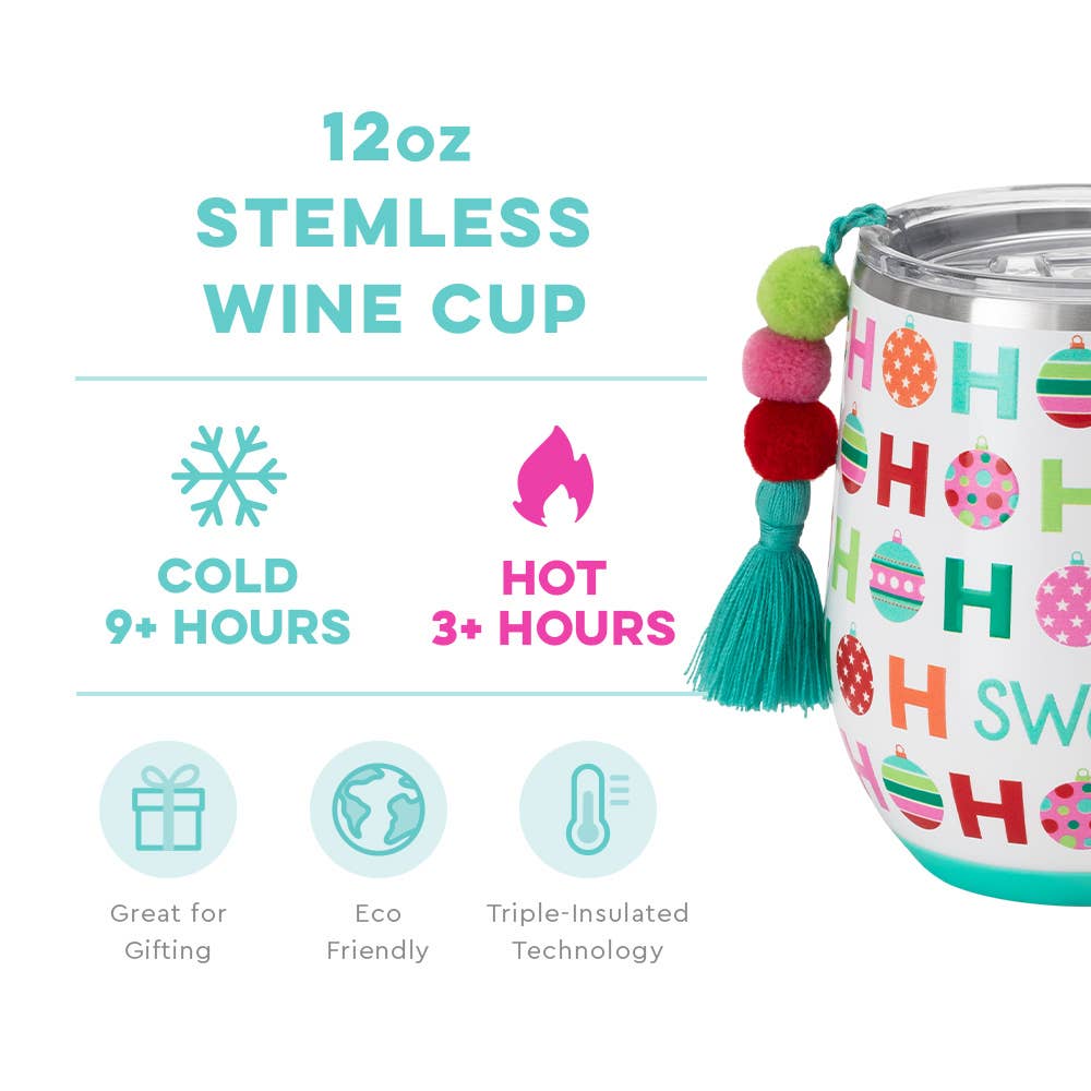 HoHoHo Stemless Wine Cup (12oz)