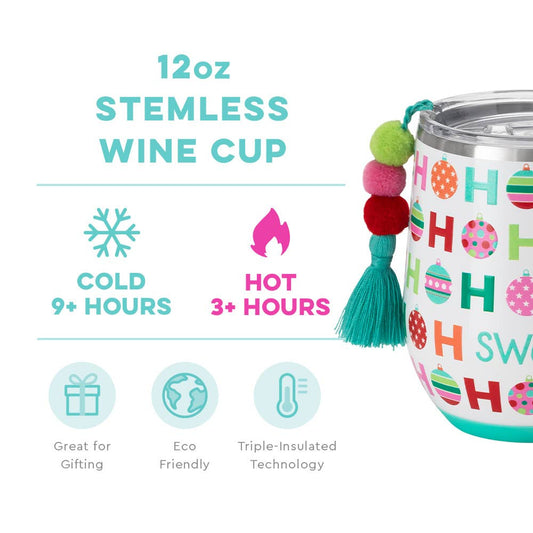 HoHoHo Stemless Wine Cup (12oz)